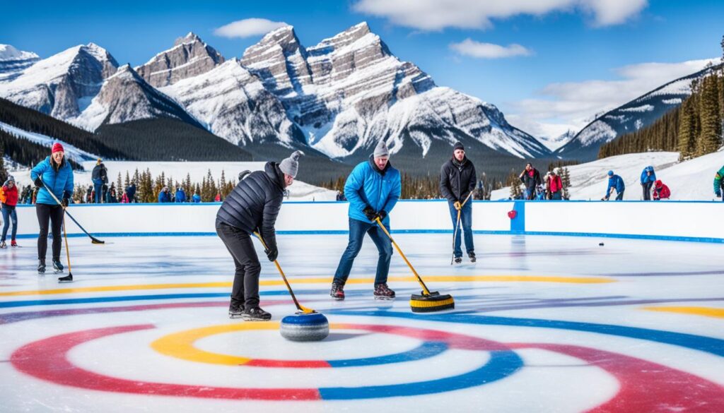 Curling on the Frozen Lakes of Banff Curling on the Frozen Lakes of Banff