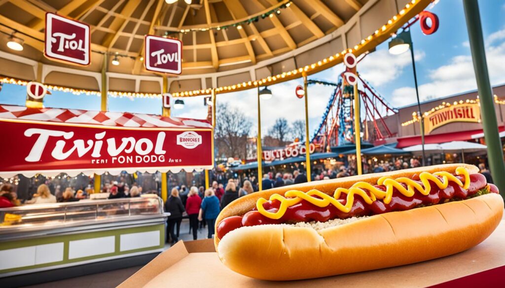 Danish hotdog at Tivoli Food Hall Danish hotdog at Tivoli Food Hall