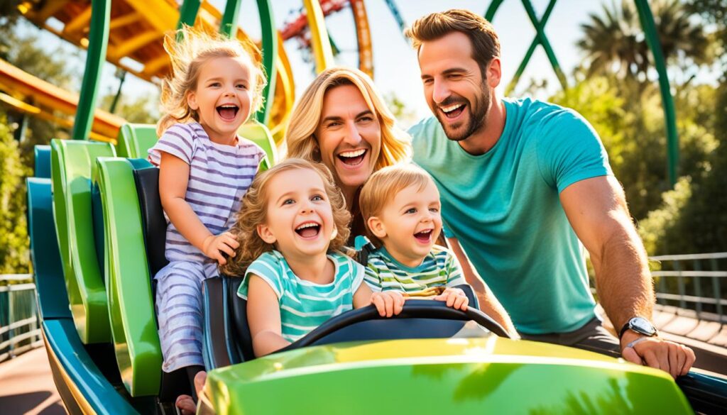 Family enjoying a ride at Busch Gardens Tampa Bay Family enjoying a ride at Busch Gardens Tampa Bay