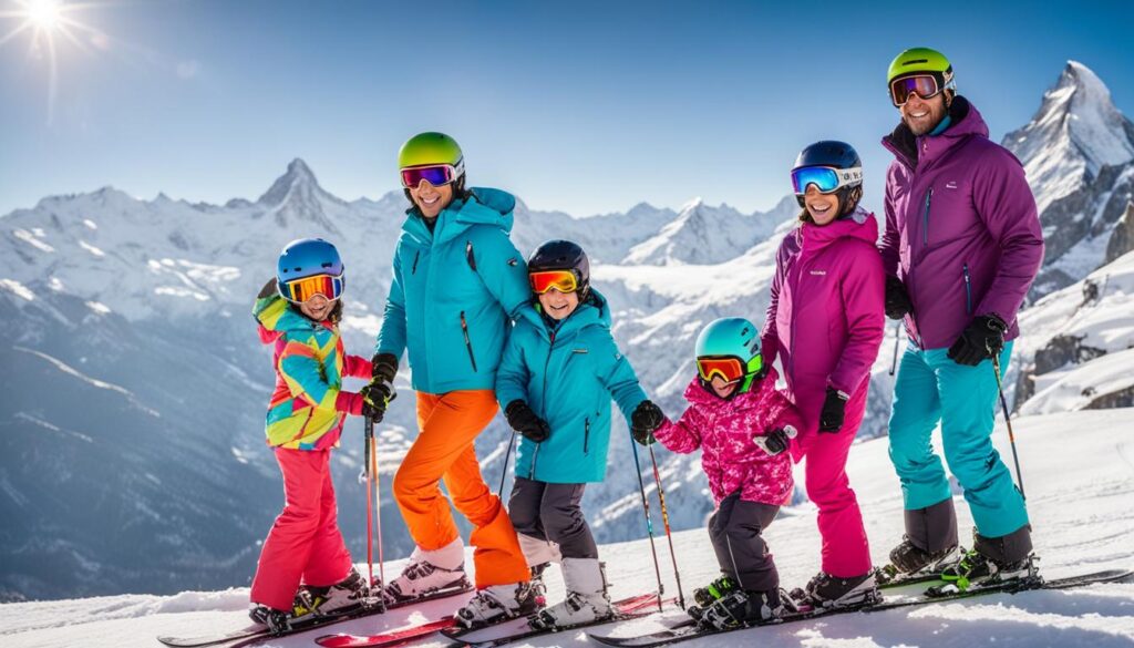 Family skiing in Zermatt Family skiing in Zermatt