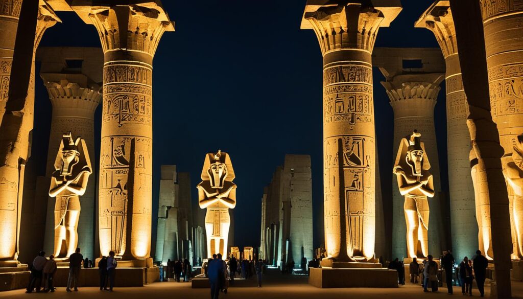 Luxor temple light shows Luxor temple light shows