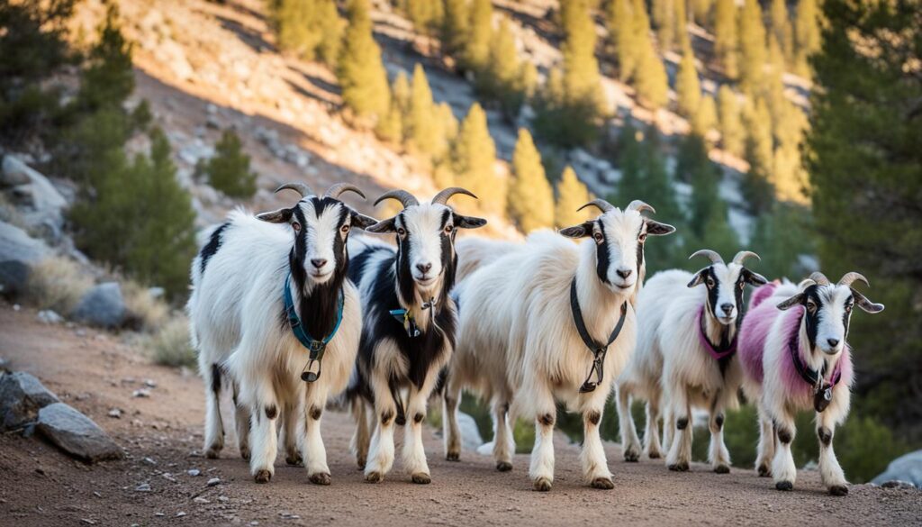 Morning walks with High Sierra Pack Goats in Carson City Morning walks with High Sierra Pack Goats in Carson City