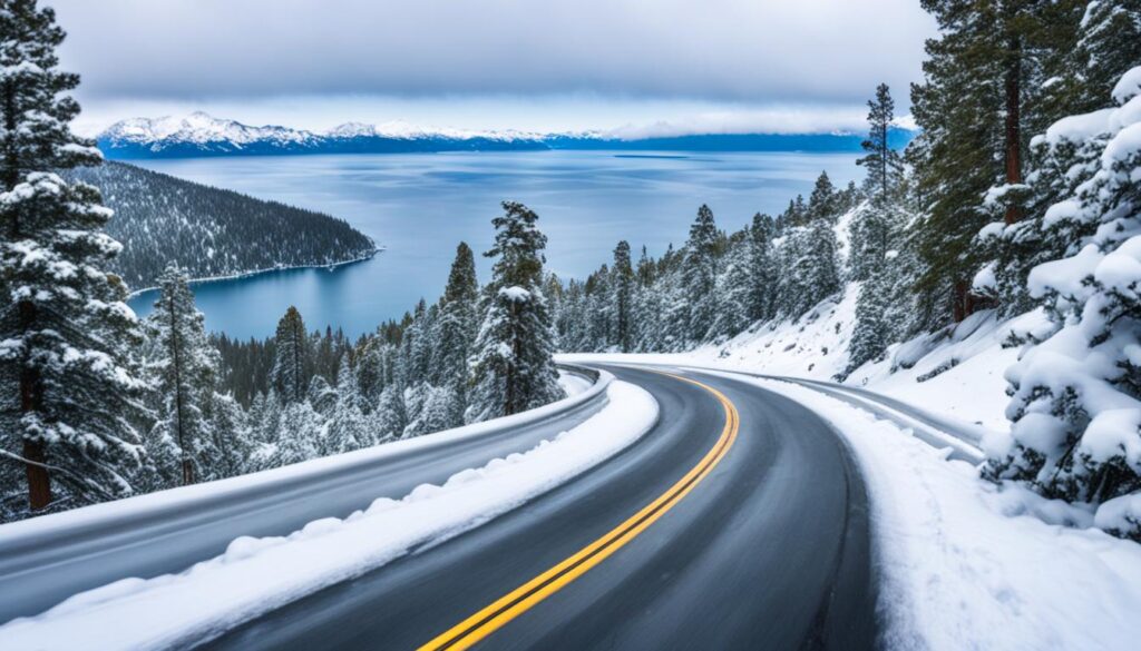 Mountain driving in Lake Tahoe Mountain driving in Lake Tahoe