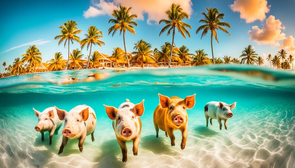 Nassau swimming with pigs Nassau swimming with pigs