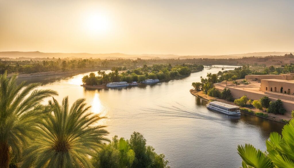 Nile River view from Aswan Botanical Garden Nile River view from Aswan Botanical Garden