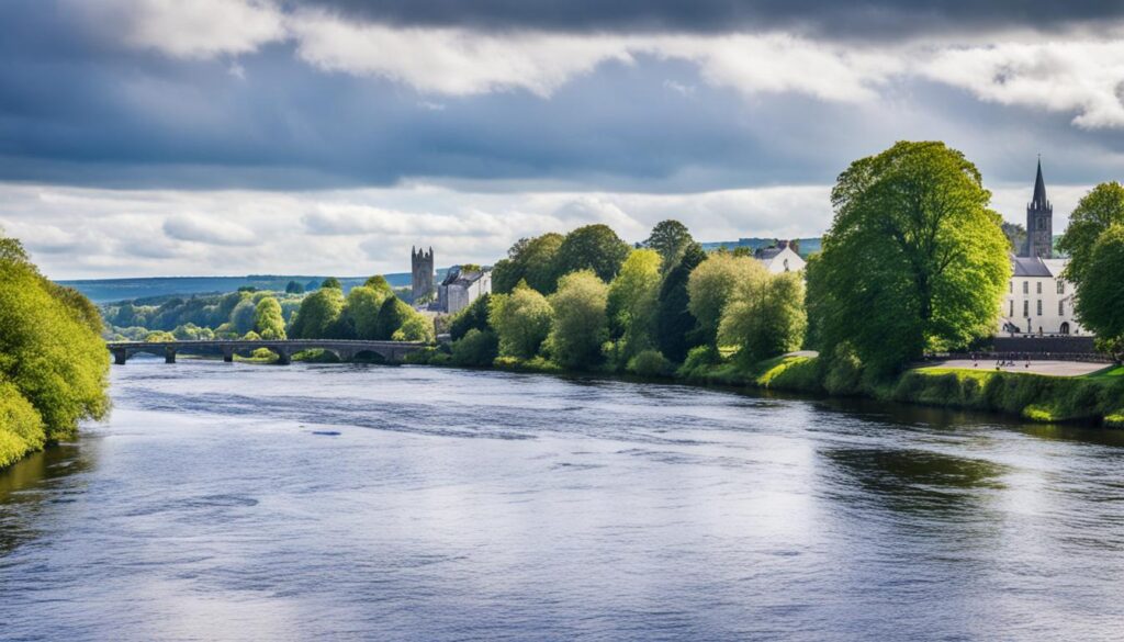 River Shannon and its banks in Limerick River Shannon and its banks in Limerick
