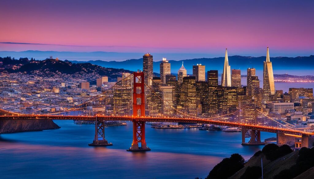 San Francisco skyline from a rooftop San Francisco skyline from a rooftop