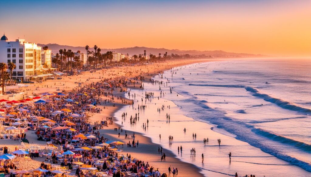 Santa Monica Beach sunset views Santa Monica Beach sunset views
