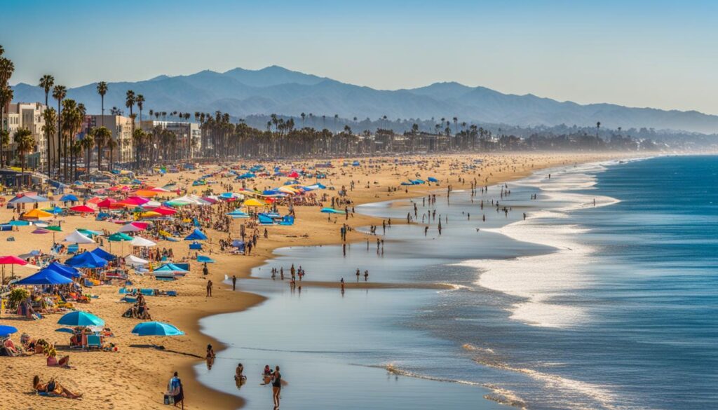 Santa Monica beach during sunny weather Santa Monica beach during sunny weather