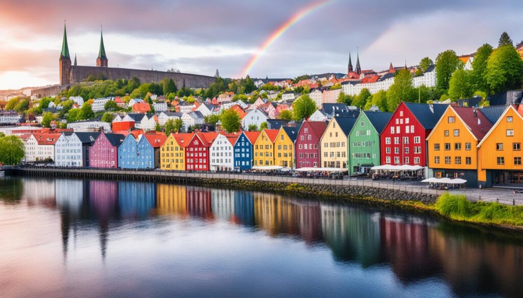 Trondheim's colorful Gamle Bybro bridge Trondheim's colorful Gamle Bybro bridge