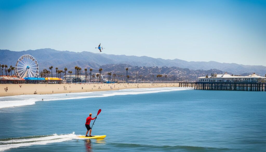 paddleboarding Santa Monica Pier paddleboarding Santa Monica Pier