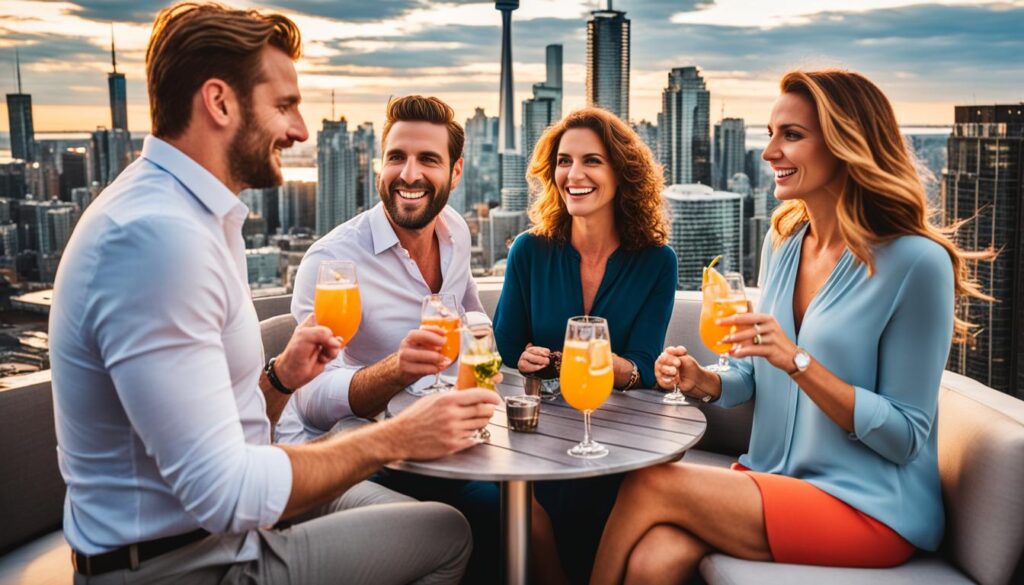 rooftop bar with city view rooftop bar with city view