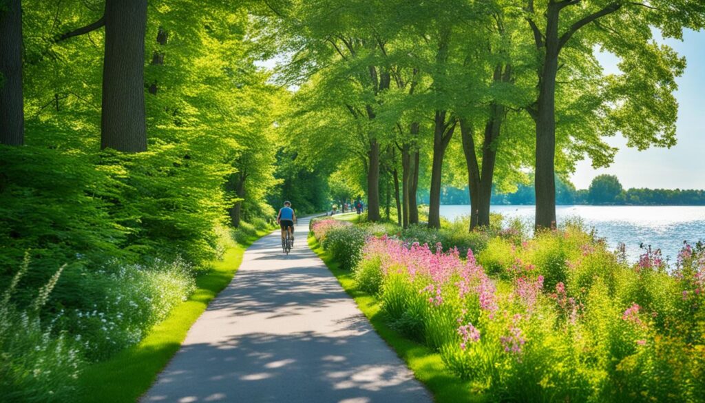 scenic bike route in Toronto Islands scenic bike route in Toronto Islands