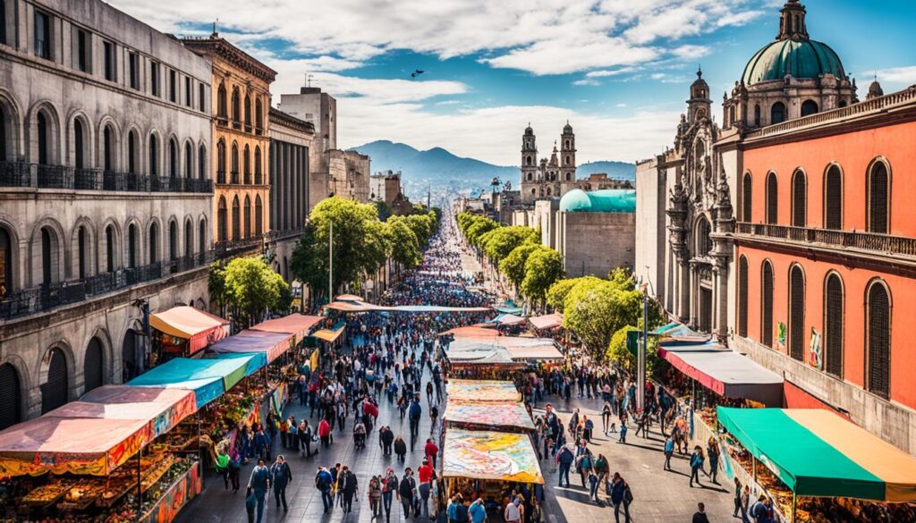 walking in Mexico City walking in Mexico City