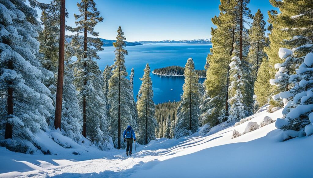 winter hiking in Lake Tahoe winter hiking in Lake Tahoe