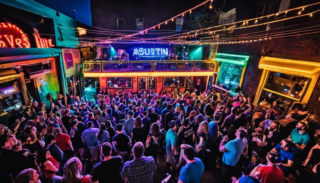 Austin Nightlife on East Sixth Street Austin Nightlife on East Sixth Street