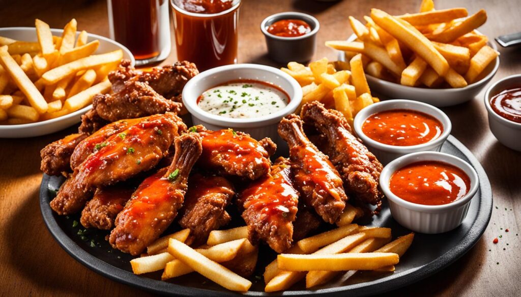 Buffalo chicken wings and beef on weck Buffalo chicken wings and beef on weck