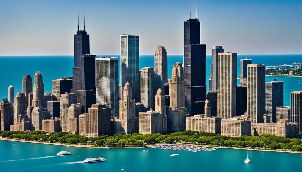 Chicago skyline during summer Chicago skyline during summer