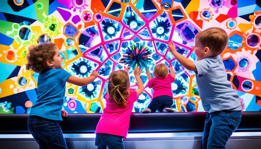 Children exploring an interactive exhibit Children exploring an interactive exhibit