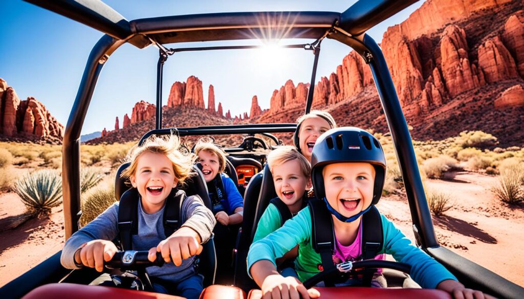 Family enjoying a desert jeep tour in Phoenix Family enjoying a desert jeep tour in Phoenix