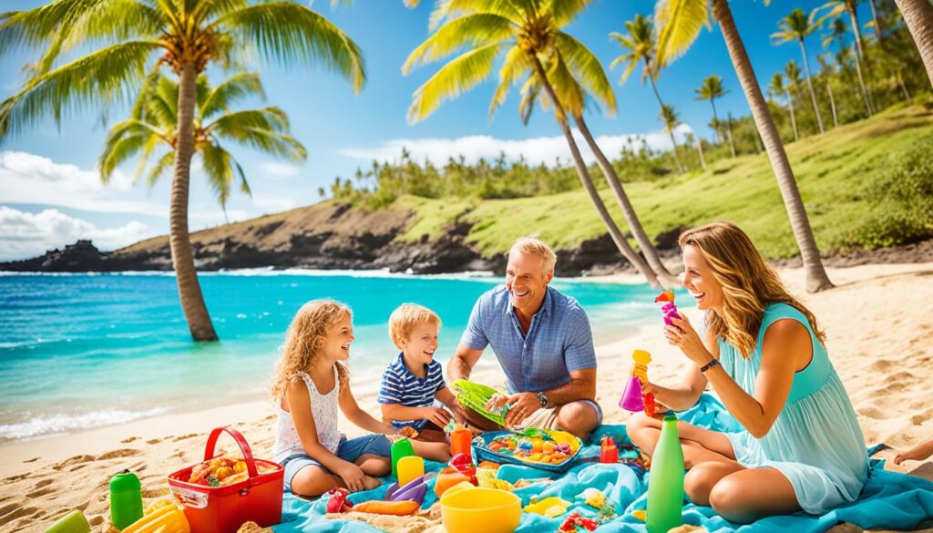Hawaii Island Family Beach Picnic Hawaii Island Family Beach Picnic