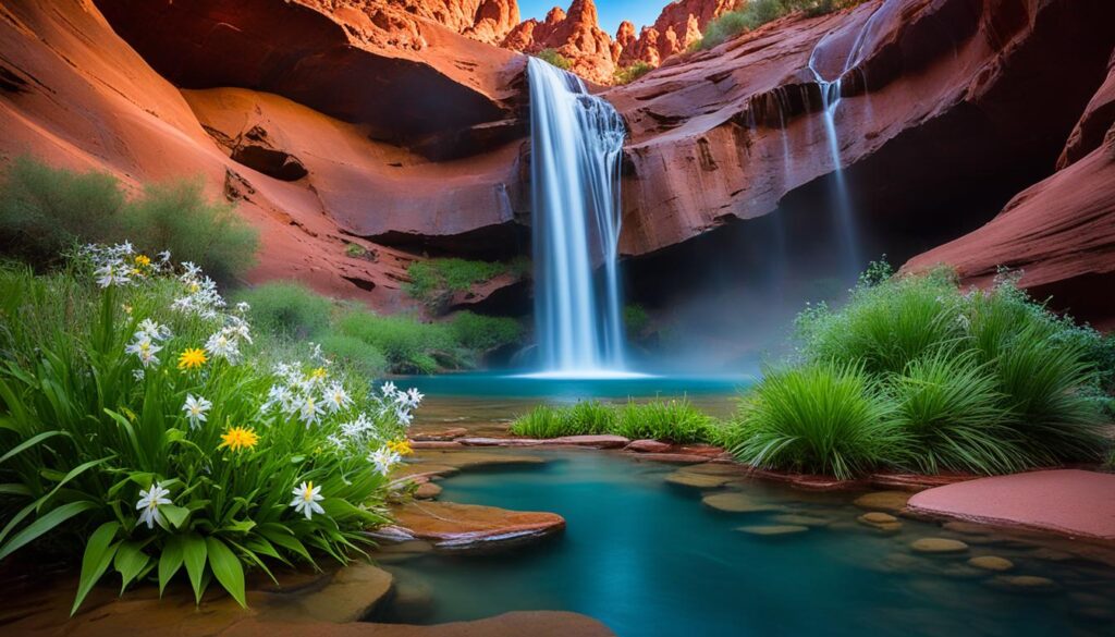 Hidden waterfall in Sedona Hidden waterfall in Sedona