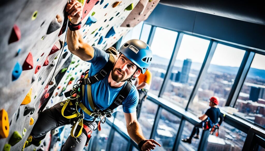 Indoor rock climbing in Denver Indoor rock climbing in Denver