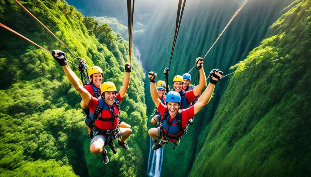 Kauai zipline tours through rainforest Kauai zipline tours through rainforest