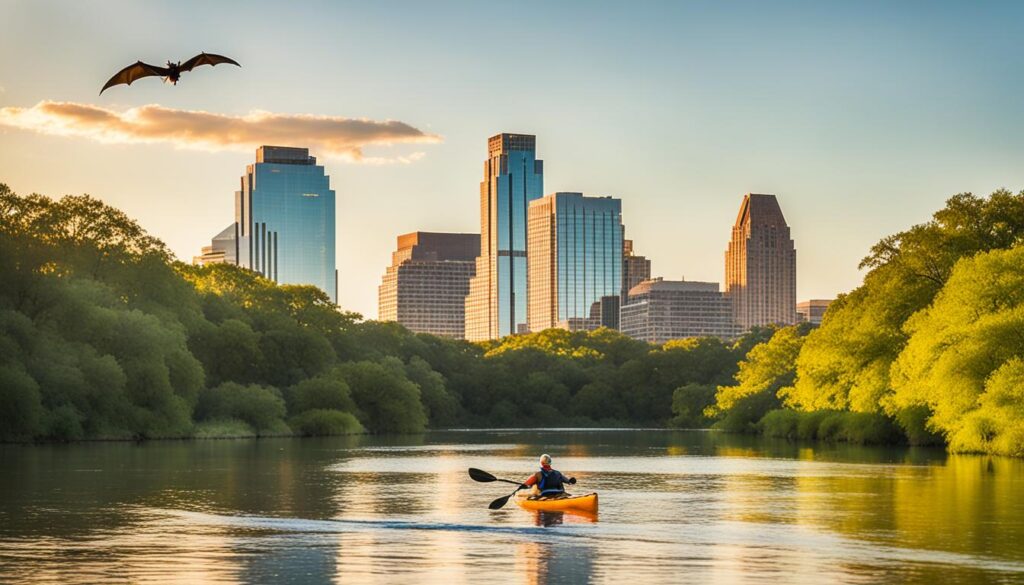 Kayaking in Lady Bird Lake Kayaking in Lady Bird Lake