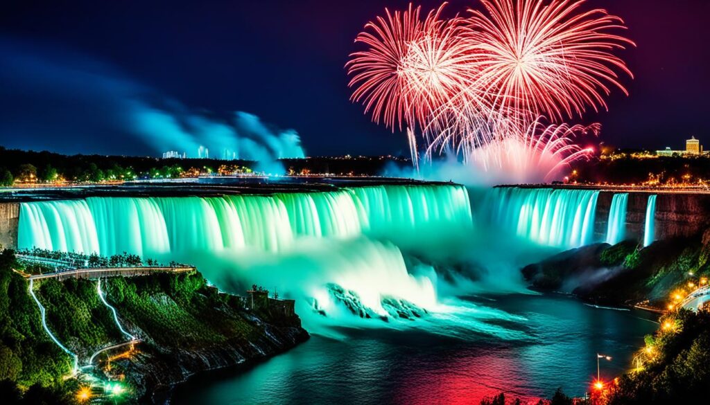 Niagara Falls fireworks and illumination Niagara Falls fireworks and illumination