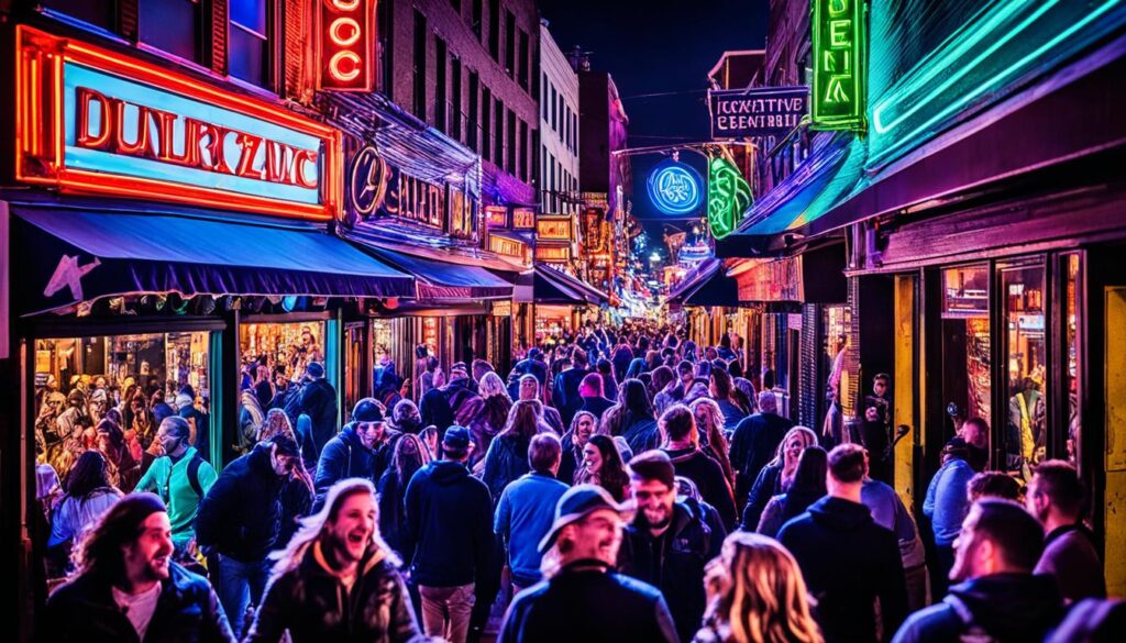 Nightlife on East Sixth Street Nightlife on East Sixth Street