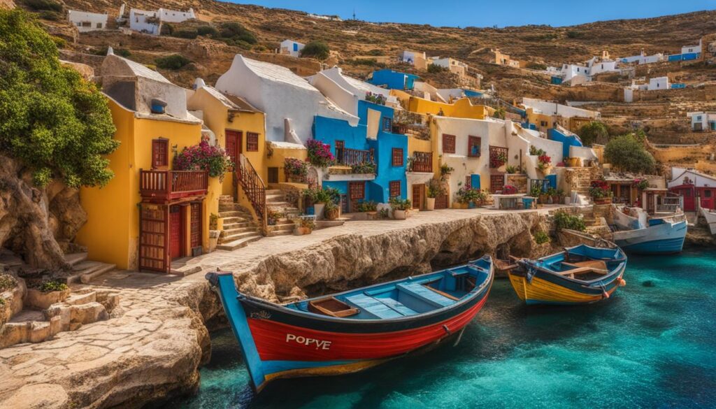 Picturesque Popeye Village in Mellieha, Malta Picturesque Popeye Village in Mellieha, Malta