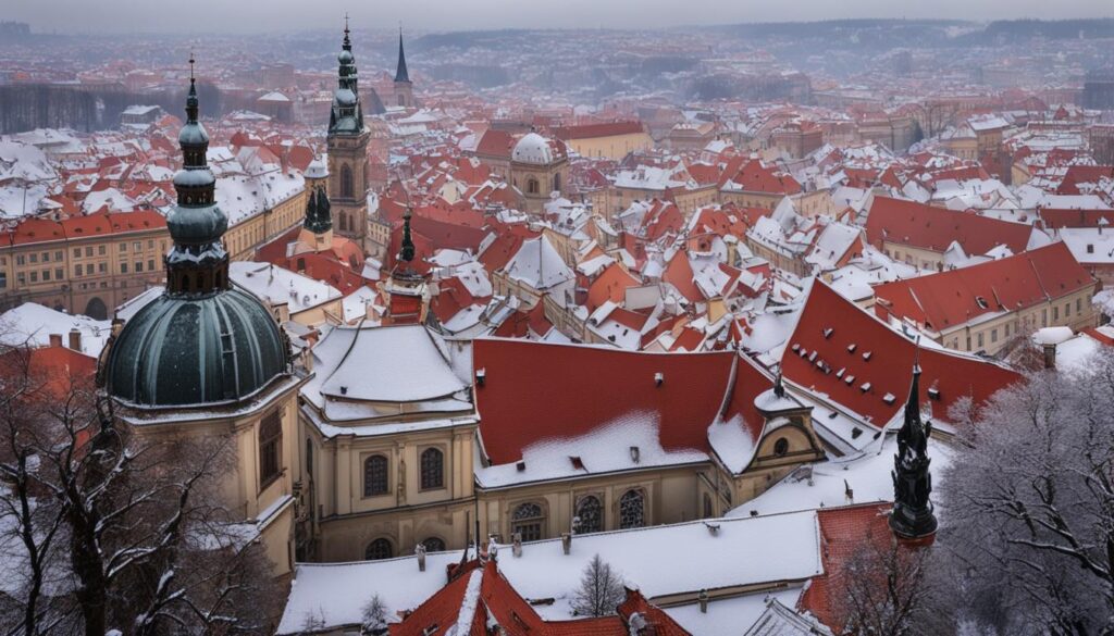 Prague Snow-Dusted Architecture Prague Snow-Dusted Architecture