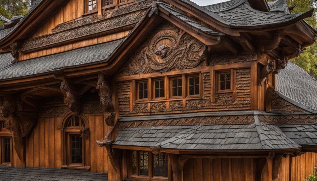 Scandinavian Architecture of Vikingsholm Castle Scandinavian Architecture of Vikingsholm Castle