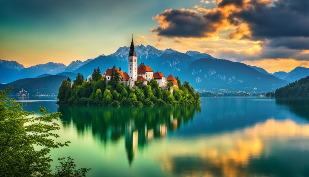 Scenic view of Bled, Slovenia Scenic view of Bled, Slovenia