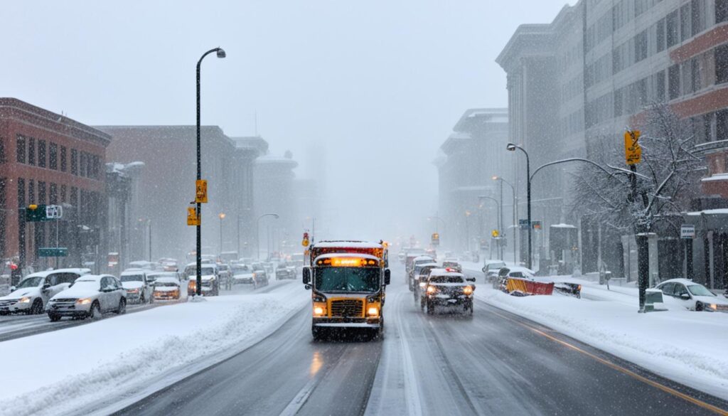 Snowstorm travel restriction in Denver Snowstorm travel restriction in Denver