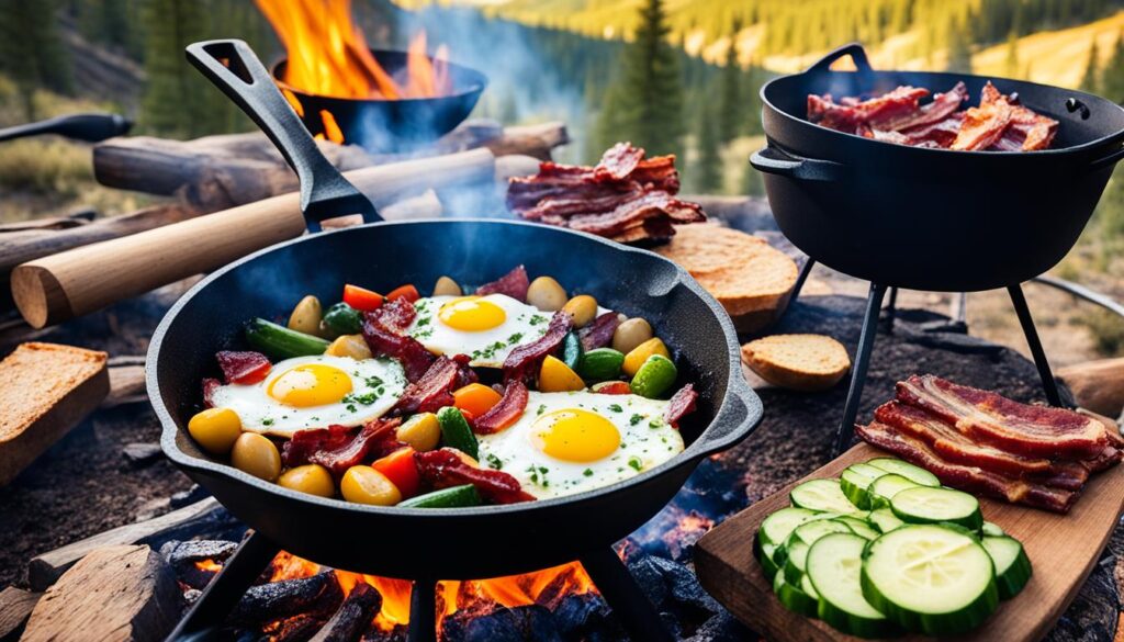 cooking over a campfire cooking over a campfire