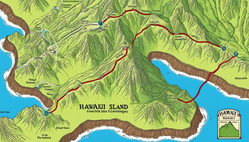 hiking trail map for Hawaii Island hiking trail map for Hawaii Island