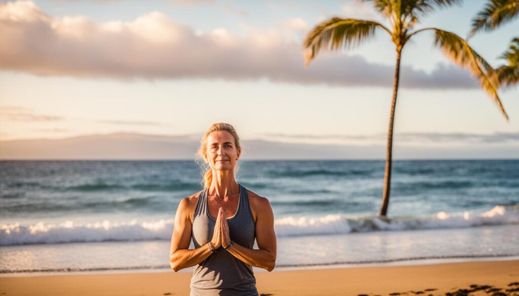 outdoor sunrise yoga in Maui outdoor sunrise yoga in Maui