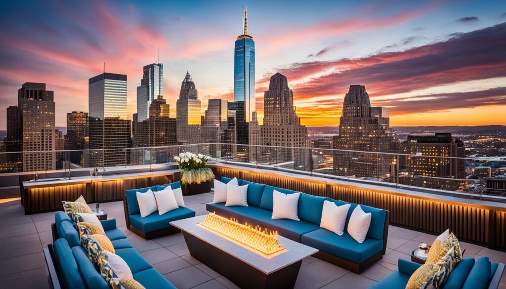 rooftop bar in Manhattan with scenic view rooftop bar in Manhattan with scenic view
