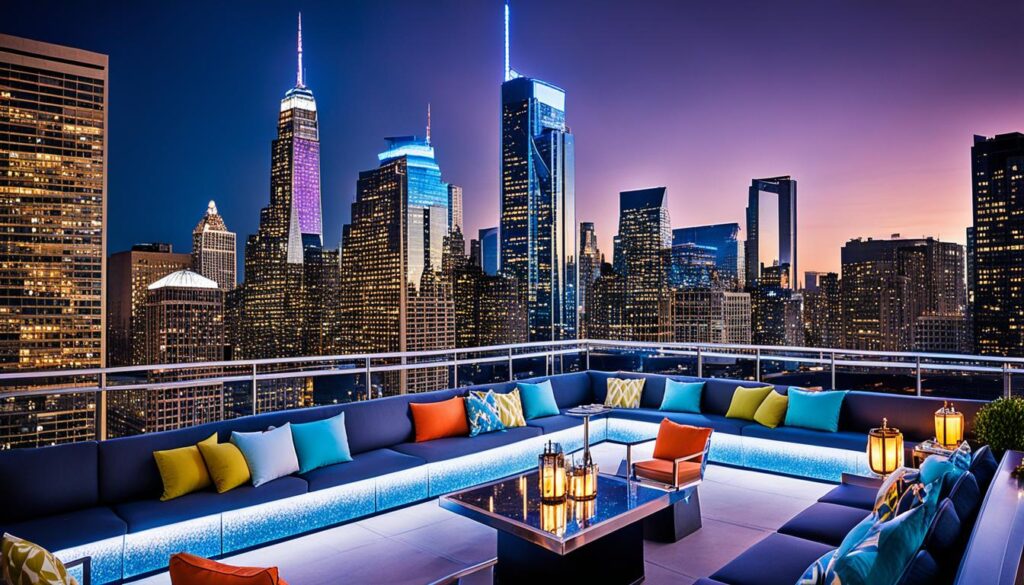 rooftop bar with stunning city view rooftop bar with stunning city view