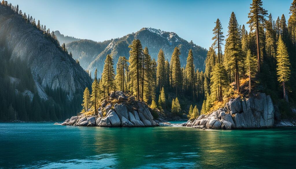 scenic boat ride in Emerald Bay scenic boat ride in Emerald Bay