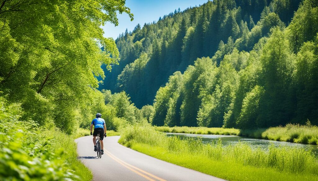 Bi-directional bike trail Bi-directional bike trail
