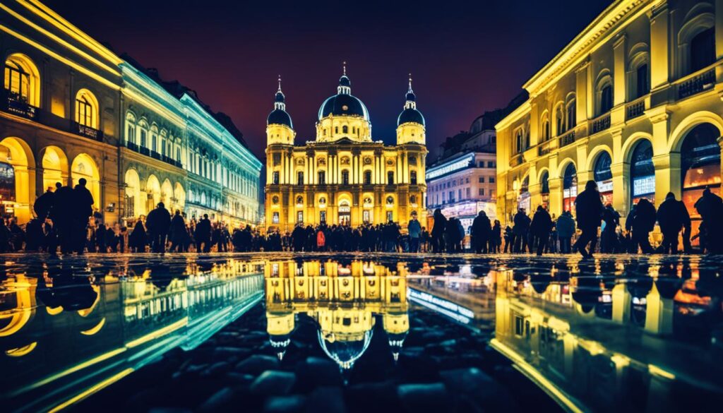 Bucharest night scene Bucharest night scene