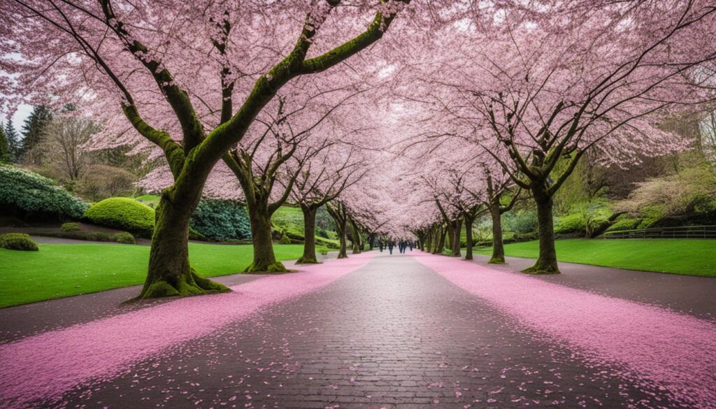 Cherry blossom trees in Volunteer Park Cherry blossom trees in Volunteer Park