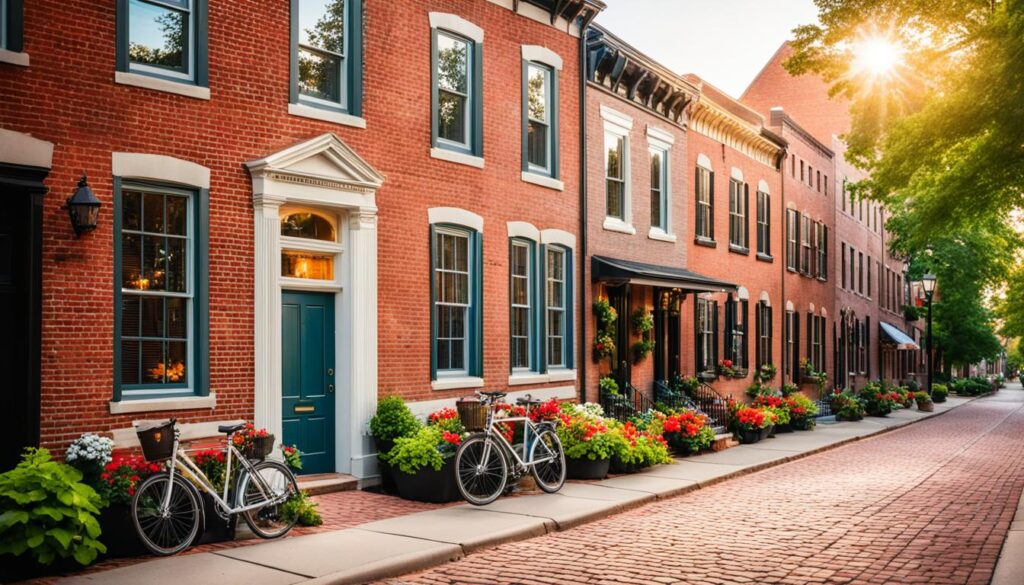 Cobblestone street in German Village Cobblestone street in German Village