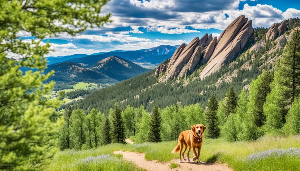Dog-friendly hiking trail in Boulder's natural beauty Dog-friendly hiking trail in Boulder's natural beauty
