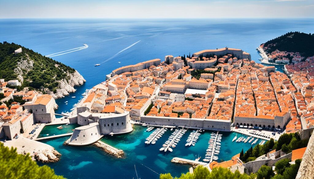 Dubrovnik cable car view Dubrovnik cable car view