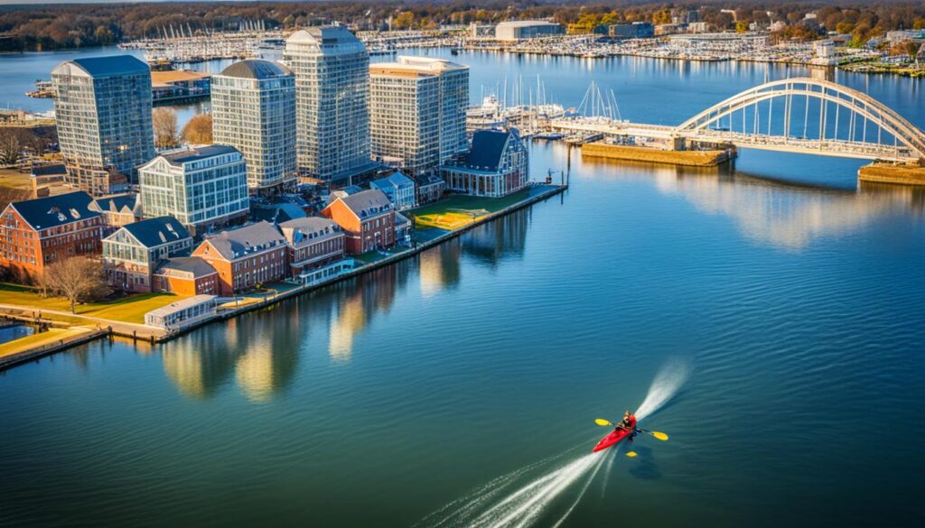 Exploring Norfolk harbor by kayak Exploring Norfolk harbor by kayak