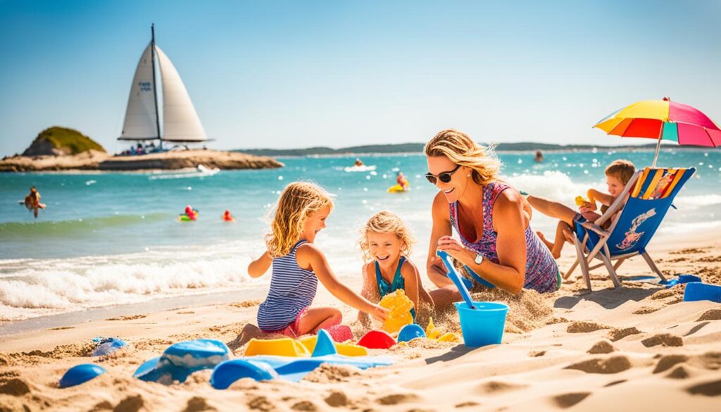 Family enjoying beach fun Family enjoying beach fun